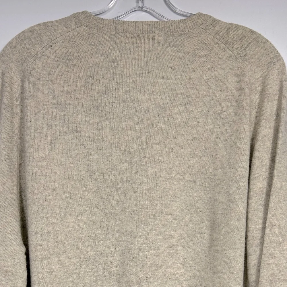J.Crew Y2K Vintage Cashmere Blend V-Neck Sweater Size XL Light Grey